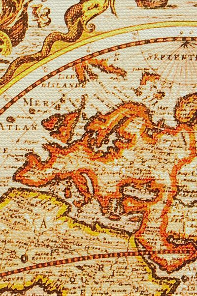 GLOBELUX Wintage Old World Map Quality Canvas Wall Tapestry - 4055