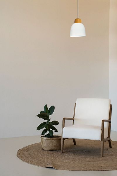Bamyum White Wide Wood - Single Chandelier Pendant Lamp Living Room Kitchen Boutique Lamp Lighting Chandeliers