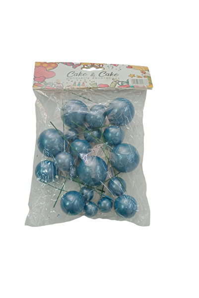 Apsal PASTA ÜSTÜ TOP SÜS NEON MAVİ RENGİ (20 Lİ) APSAL