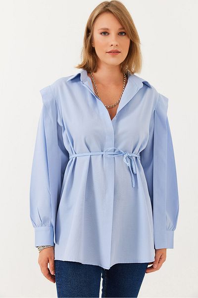 Bianco Lucci Women's Rope Tie Design Shirt 60701001