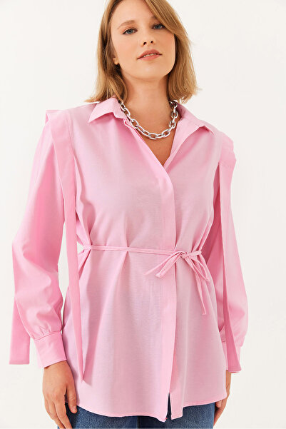 Bianco Lucci قميص نسائي بتصميم مربوط بحبل 60701001