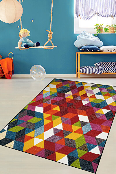 Konfor Halı Konfor Anaokulu Kreş Oyun Halısı Renkli Dokuma Çocuk Halısı 6875