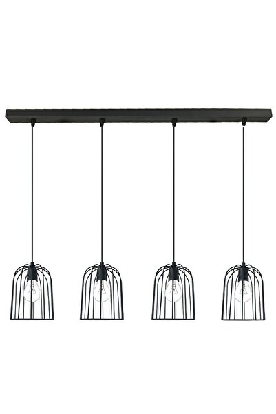 Bamyum Guarai Siyah Dörtlü Sarkıt Avize Lamba Salon Duvar Merdiven Oturma Oda...