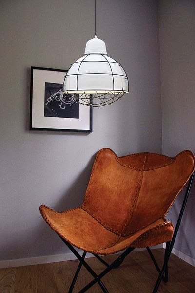 Bamyum White Cage Chandelier Single Modern Decorative Pendant Lamp Resator Living Room Hotel Bar Hallway