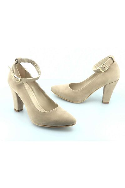 Kids Club Shoes Kocamanlar Oz0010 Обувки на дебел ток с връзки до глезена, изработени от норка и велур