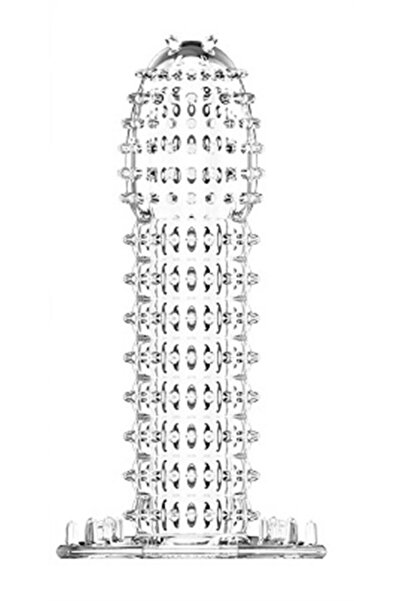 13 cm Kabartmalı Güçlü Uyarıcı Dildo Uzatmalı Penis Kılıfı