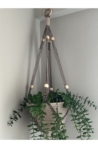 Zuviel Deco Handmade Sepetli makrome saksılık