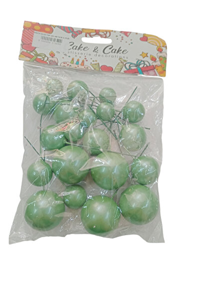 Apsal Pasta Üstü Top Süs Metali?k Açik Yeşi?l Rengi? 20 Li? Apsal