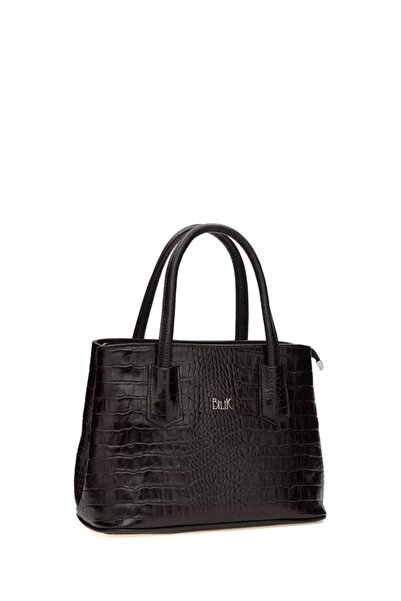 Bilik Deri Black Crocodile Leather Women's Handbag Blm2028