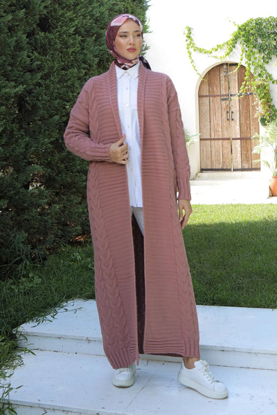 EZFER KADIN UZUN KOLLU UZUN SAÇ ÖRGÜLÜ HIRKA