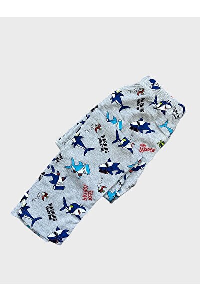 Şımarık Chlapecká sada sezónního pyžama s dlouhým rukávem se vzorem Cotton Shark Piranha