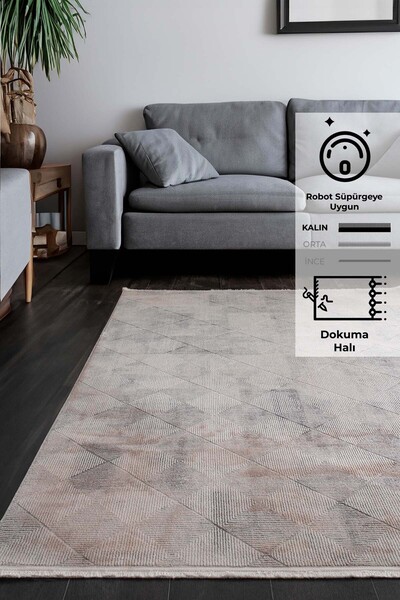 Konfor Halı Konfor Parla 5784 Kadife Iplikli Salon Mutfak Oturma Odası Halısı...