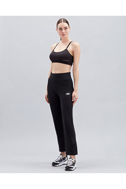 SKECHERS W Waffle Fleece Cuff Detailed Sweatpant Kadın Siyah Eşofman Altı S221119-001