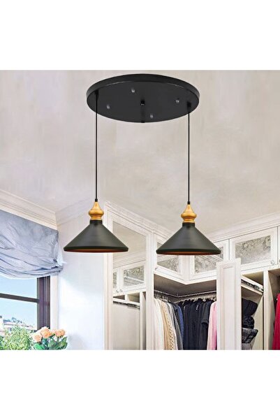 Bamyum Ikili Siyah Circle Sarkıt Sarkıt Lamba Yemek Masası Oturma Odası Mutfa...