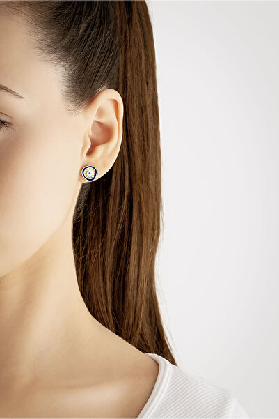 So CHIC... Horus'un Gözü 18 Ayar Sarı Altın Kaplama Gümüş Nazar Küpe