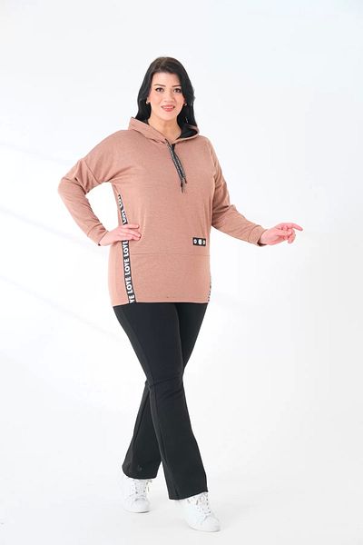 Lady Majestic Суитшърт с качулка и големи размери