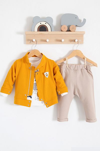 Babydonat We Are 3-Piece 100% Cotton Baby Boy Set with Jacket