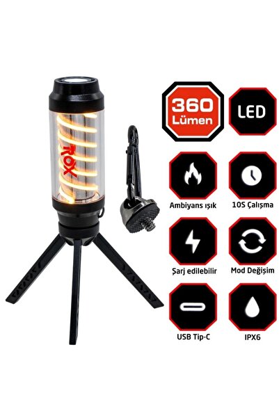 Genel Markalar 0265 Ambians Işıklı Şarjlı Kamp Feneri 360 Lümen