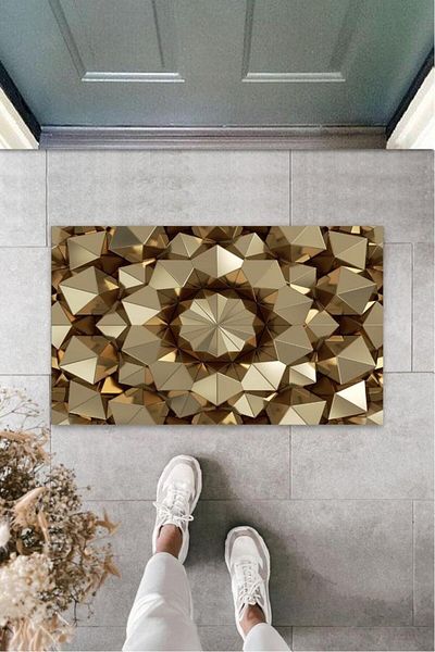 Anılfashion Gold Digital Print Triangle Mat - K-3140