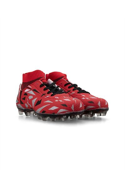 Dugana 2303 Ft Copii Negru-rosu Sosete Crampoane Pantofi de fotbal