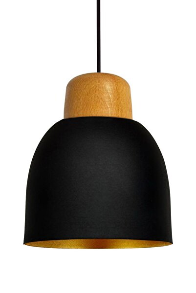 Bamyum İkili Deep Siyah Geniş Ahşap Başlık Avize Sarkıt Salon Mutfak Butik Lamba Aydınlatma Avizeler