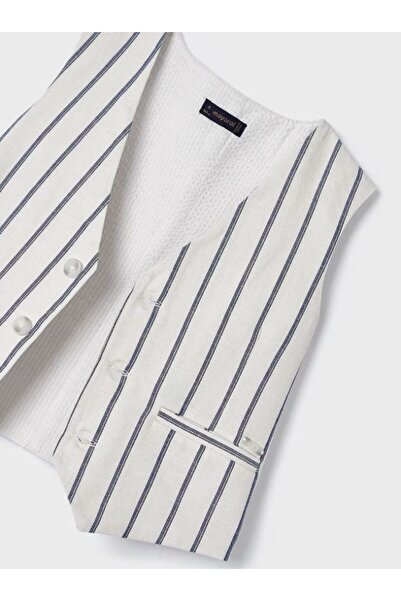 MAYORAL Erkek Çocuk Çizgili Keten Yelek Taş 3359