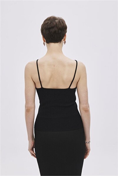 SHERIN Black Strappy Knitwear Athlete