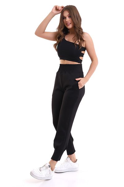 SEVİNÇ COLLECTİON PANTALONI de SCUBA damă CU CUREA LATA și PICIOAR PLURI
