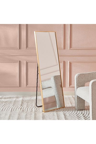 Home Box Reda Aluminum Large Size Frame Standing Mirror - 50x150 cm