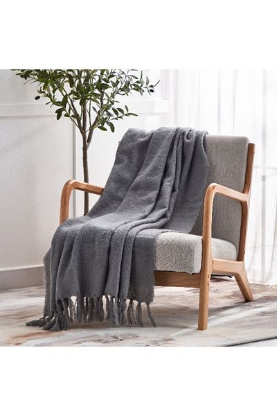 Home Box Albania Woven Throw with Fringe - 130x170+10 cm