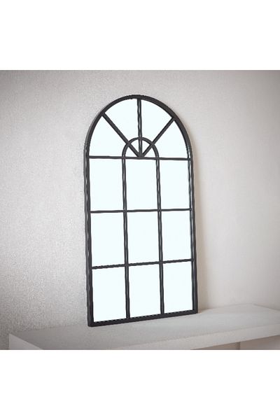 Home Box Fresco Metal Frame Windowpane Wall Mirror - 40x70 cm