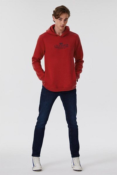 Lee Cooper Men's Hooded Faust Sweatshirt - Red
