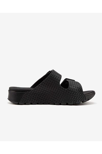 SKECHERS Γυναικείες μαύρες παντόφλες Arch Fit Footsteps 111378 Bbk