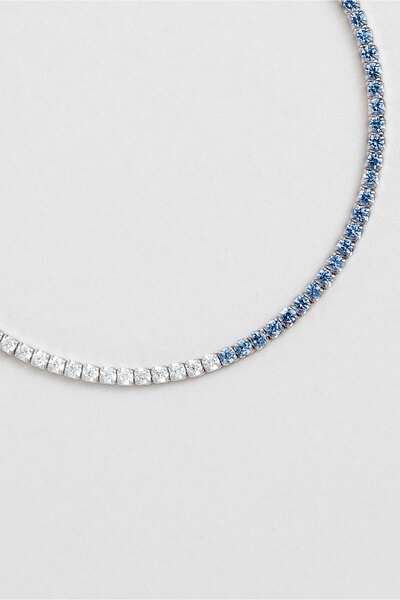 So CHIC... Maia 18 Ayar Beyaz Altın Kaplama 19 Cm Gümüş Su Yolu Bileklik