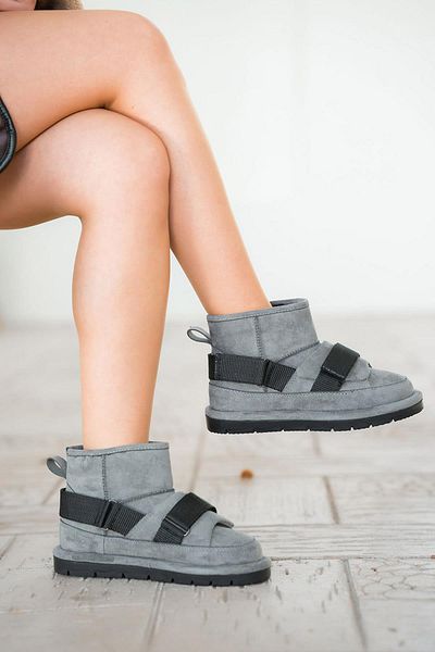 Parponi Jarro Γυναικείες Suede Μπότες με Γούνα Εσωτερικά Γκρι