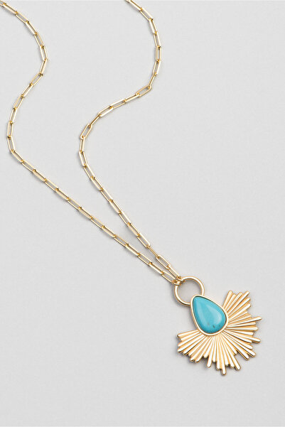 So CHIC... Mistik Tanrıça 18 Ayar Sarı Altın Kaplama 52 Cm Gümüş Kolye