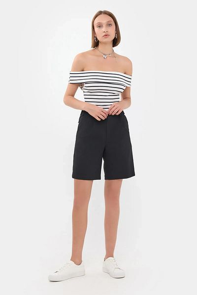 Hiccup High Waist Woven Bermuda Shorts