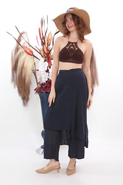 Bohem Stil İTALYAN HAM KETEN PANTOLON ETEK