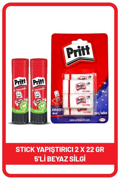 Genel Markalar Stick 22 gr Shrink X 2 Adet Beyaz Silgi 5'li Blister