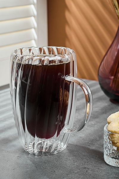 Perotti Stripe 450ml - Double Leather Mug