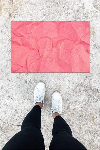 GLOBELUX Pink Digital Printed Crinkle Paper - Door Mat K-1067