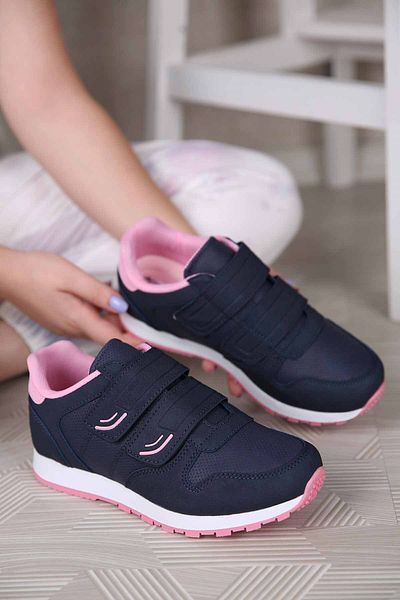 Ccway Pantofi sport cu velcro dublu de damă, roz bleumarin