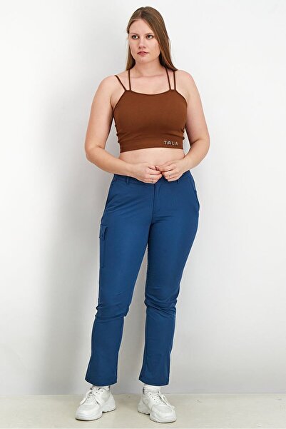 Tchibo Women Regular Fit Plain Non Stretchable Soft Shell Pants, Navy