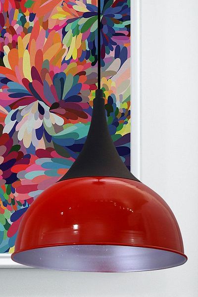 Bamyum Mabbe Red Single Pendant Lamp Chandelier Kitchen Living Room Chandeliers Cafe Office Hallway Lamp Models