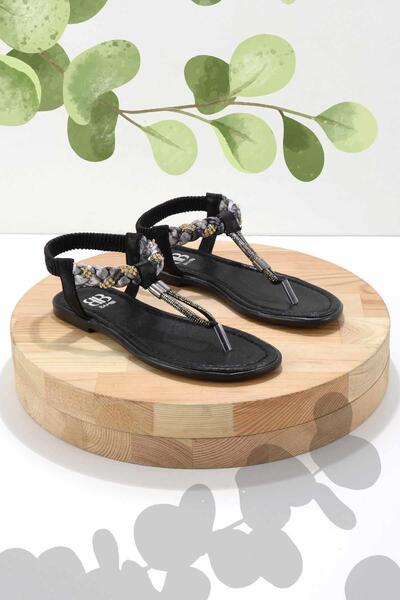 Bambi Siyah Kadın Sandalet K05625050609