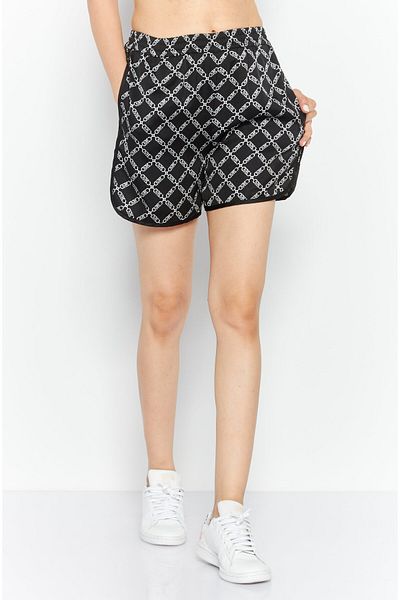 Michael Kors Women Monogram Satin Basic Shorts, Black