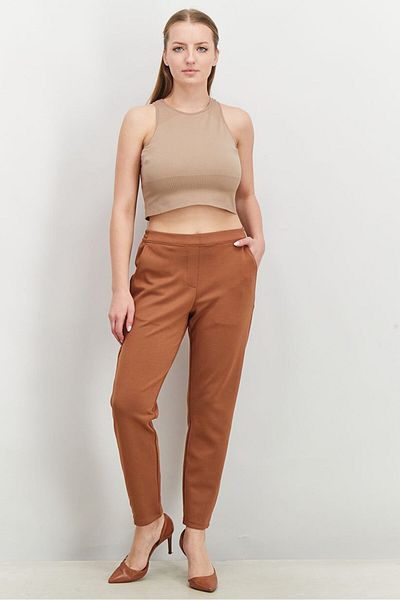 Tchibo Women Pull On Plain Pants, Brown