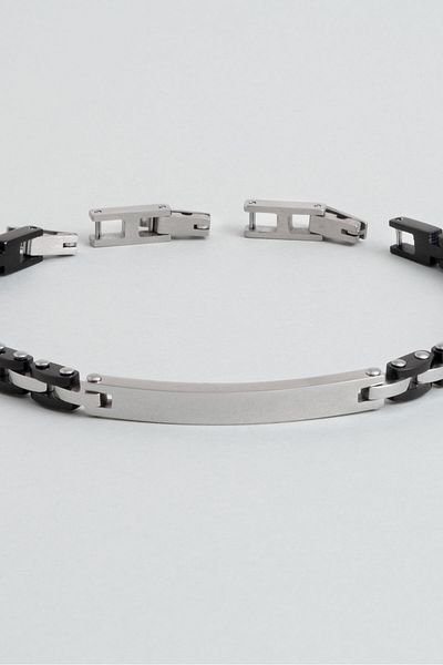 So CHIC... Black Detailed 21 cm Steel Men's Bracelet