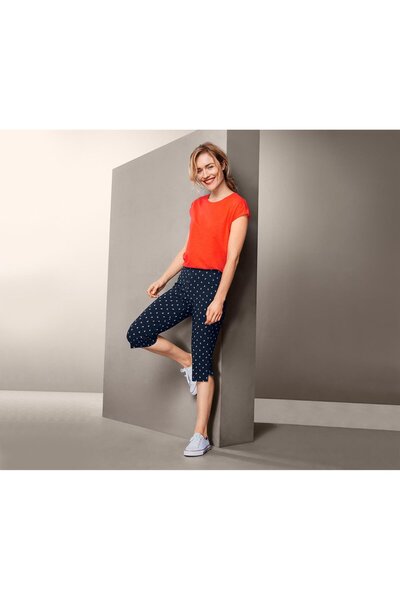 Tchibo Women Allvoer Print Capri Pants, Navy