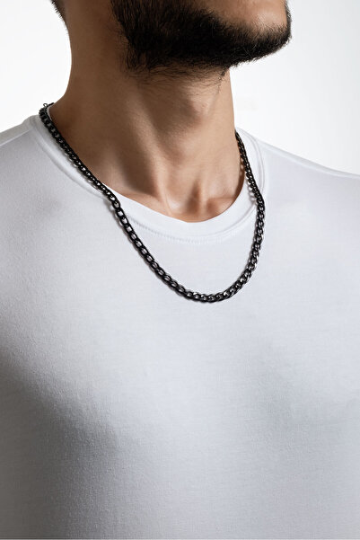 So CHIC... Zamansız Stil Siyah Rodyum Kaplama Çelik Erkek Kolye